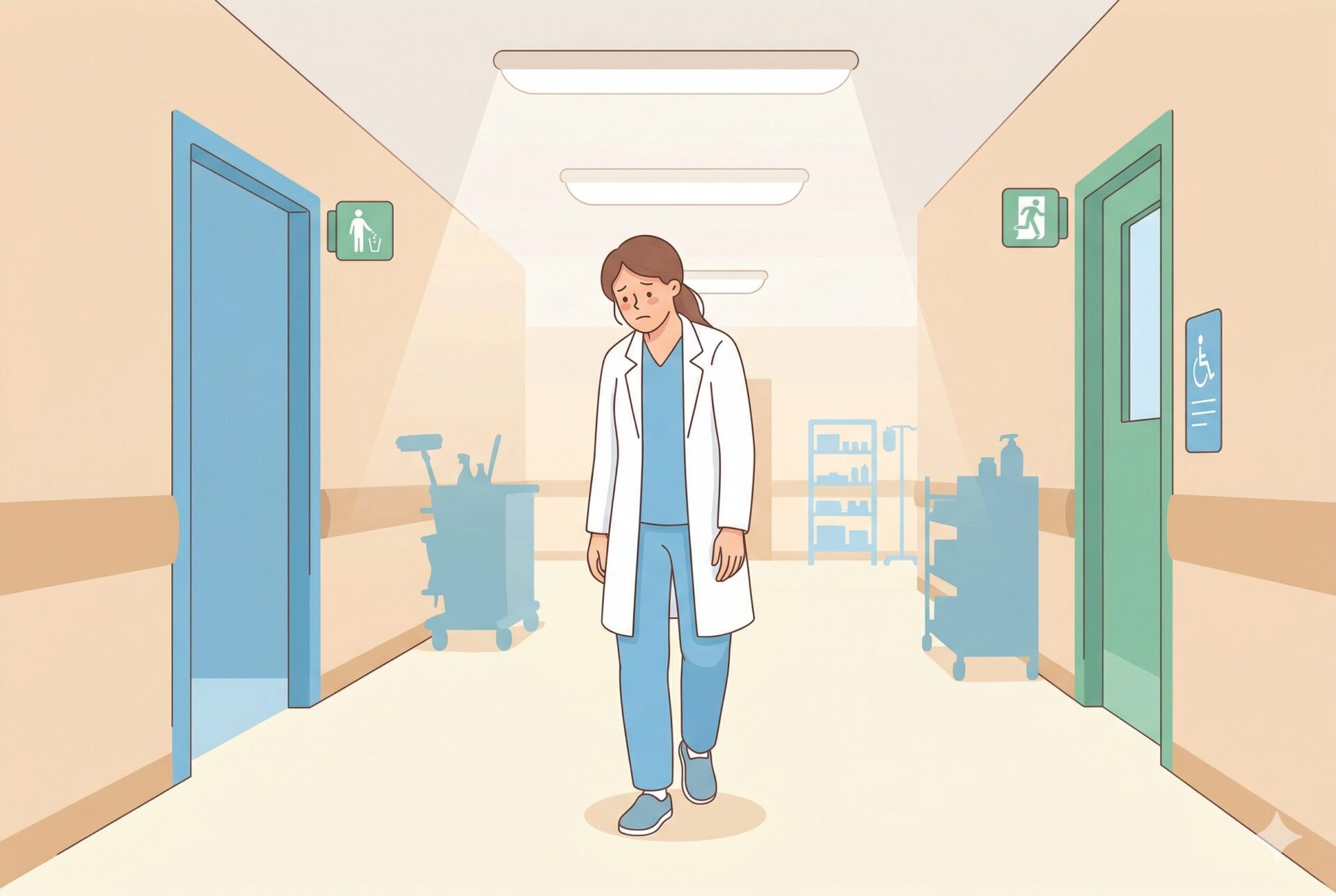 放射線技師がつらいと感じる瞬間のイメージイラスト