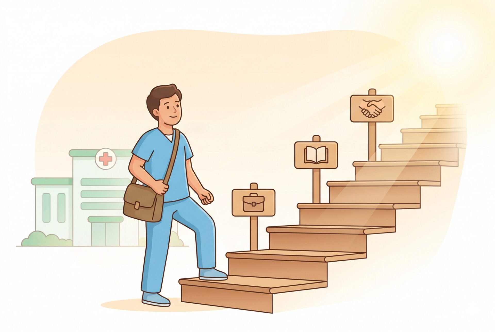 放射線技師の転職・キャリアステップのイラスト