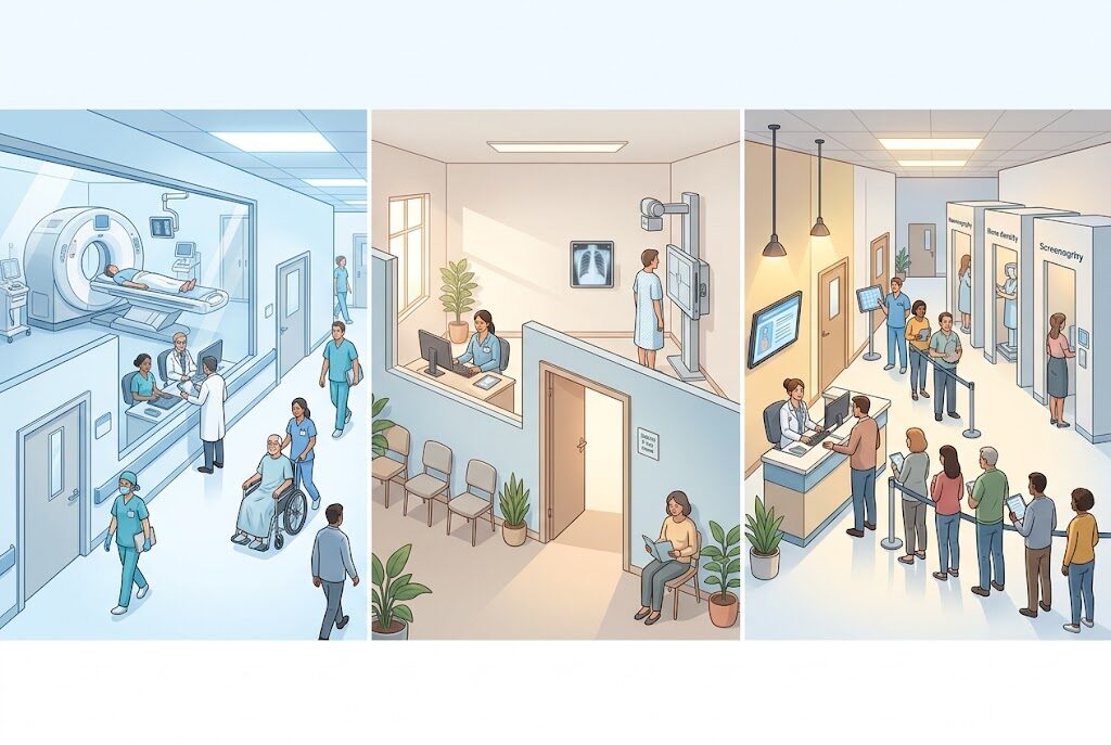 総合病院・クリニック・健診センターの比較イメージ