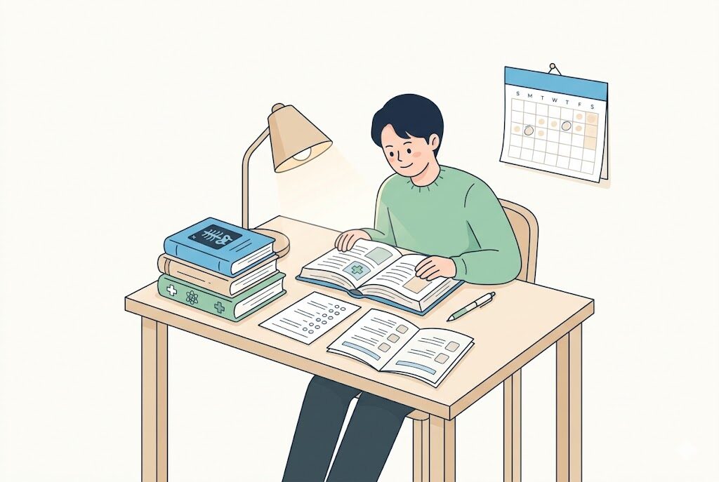 放射線技師の公務員試験対策のイラスト