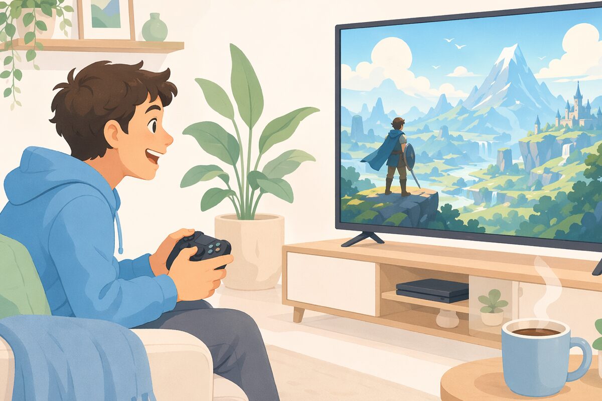 買い切りゲームを楽しむ人のイメージ