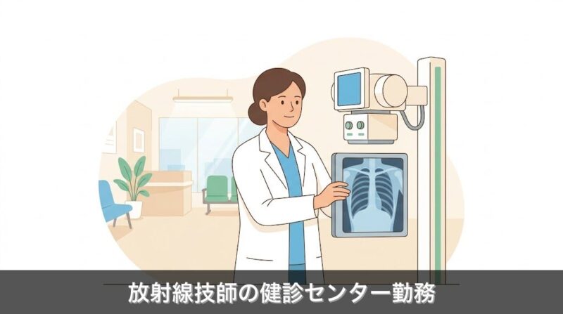 健診センターで働く放射線技師のイラスト