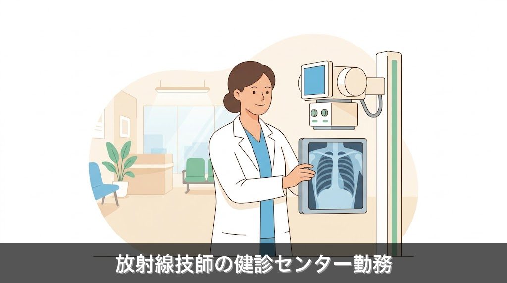 健診センターで働く放射線技師のイラスト