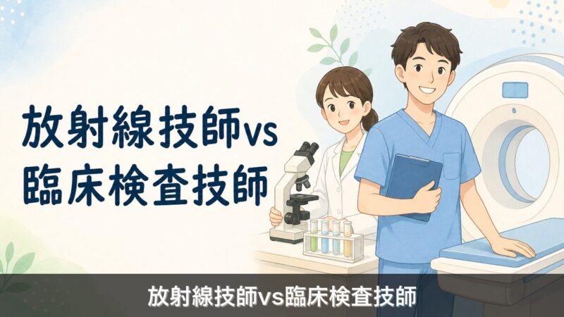 放射線技師と臨床検査技師の違いを比較するアイキャッチ
