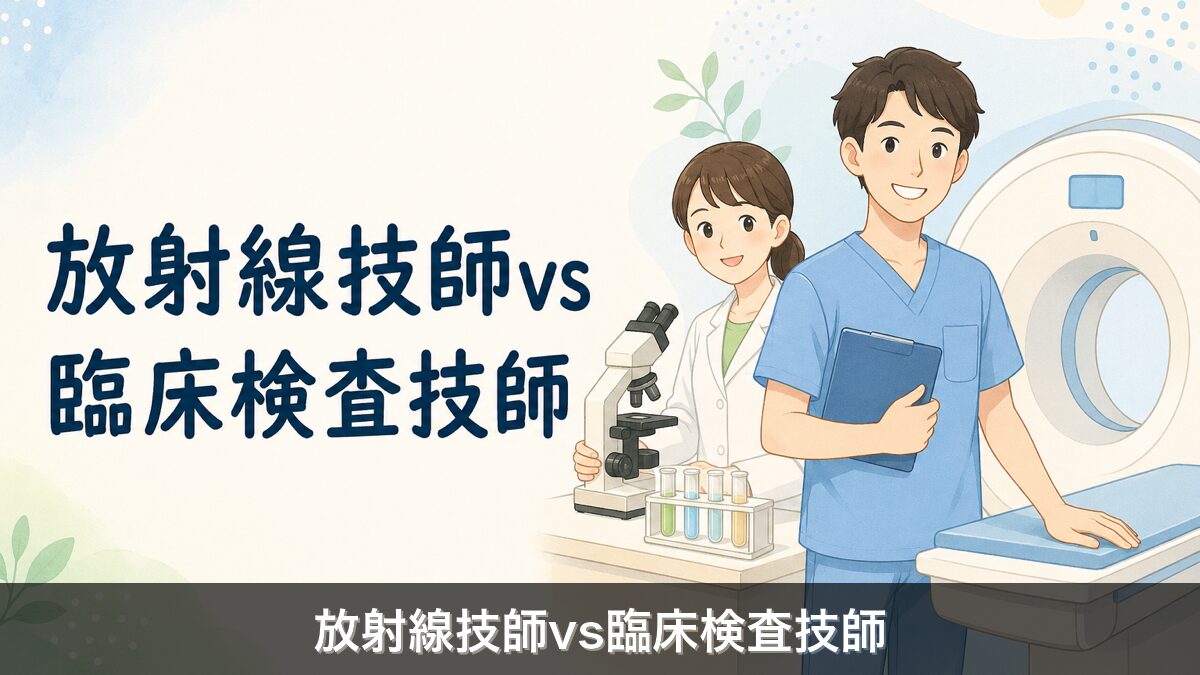 放射線技師と臨床検査技師の違いを比較するアイキャッチ