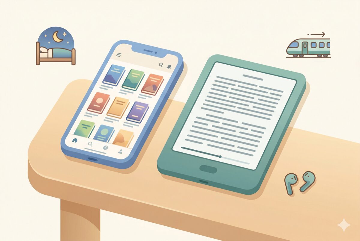 KindleやAudibleでの読書イメージ