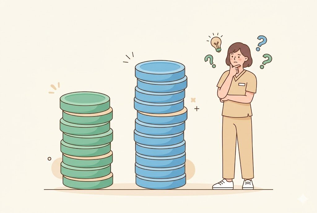 放射線技師のクリニック年収比較イメージ