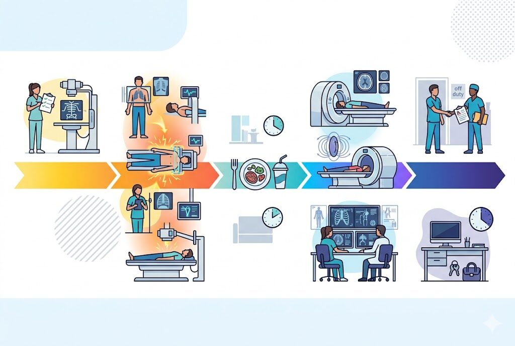 放射線技師の1日のスケジュールイメージ