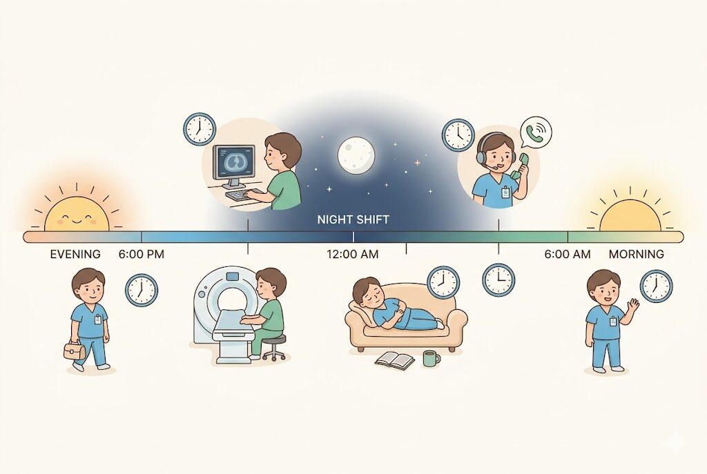 放射線技師の当直スケジュールのイメージ