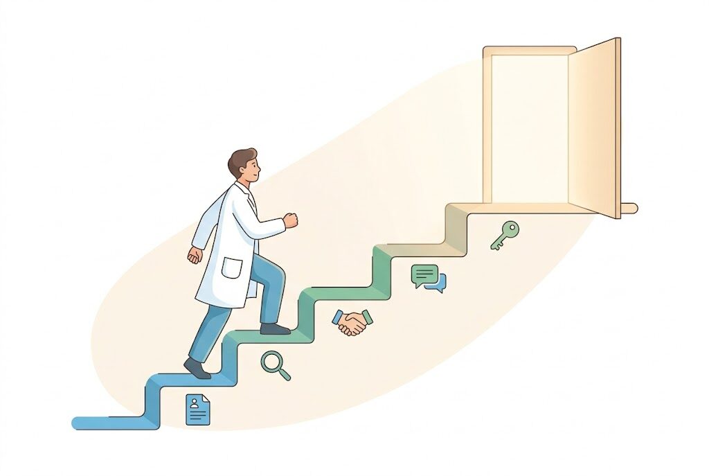 放射線技師の転職成功ステップのイメージ