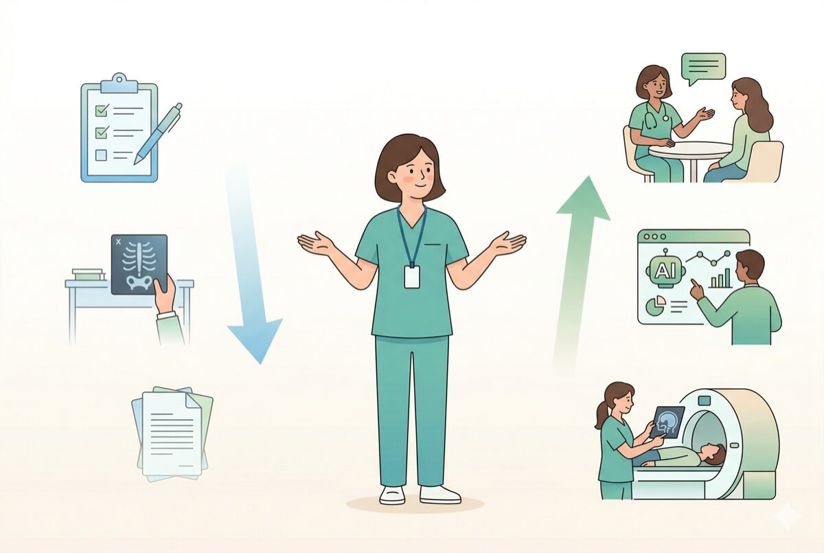 AIで変わる放射線技師の業務イラスト