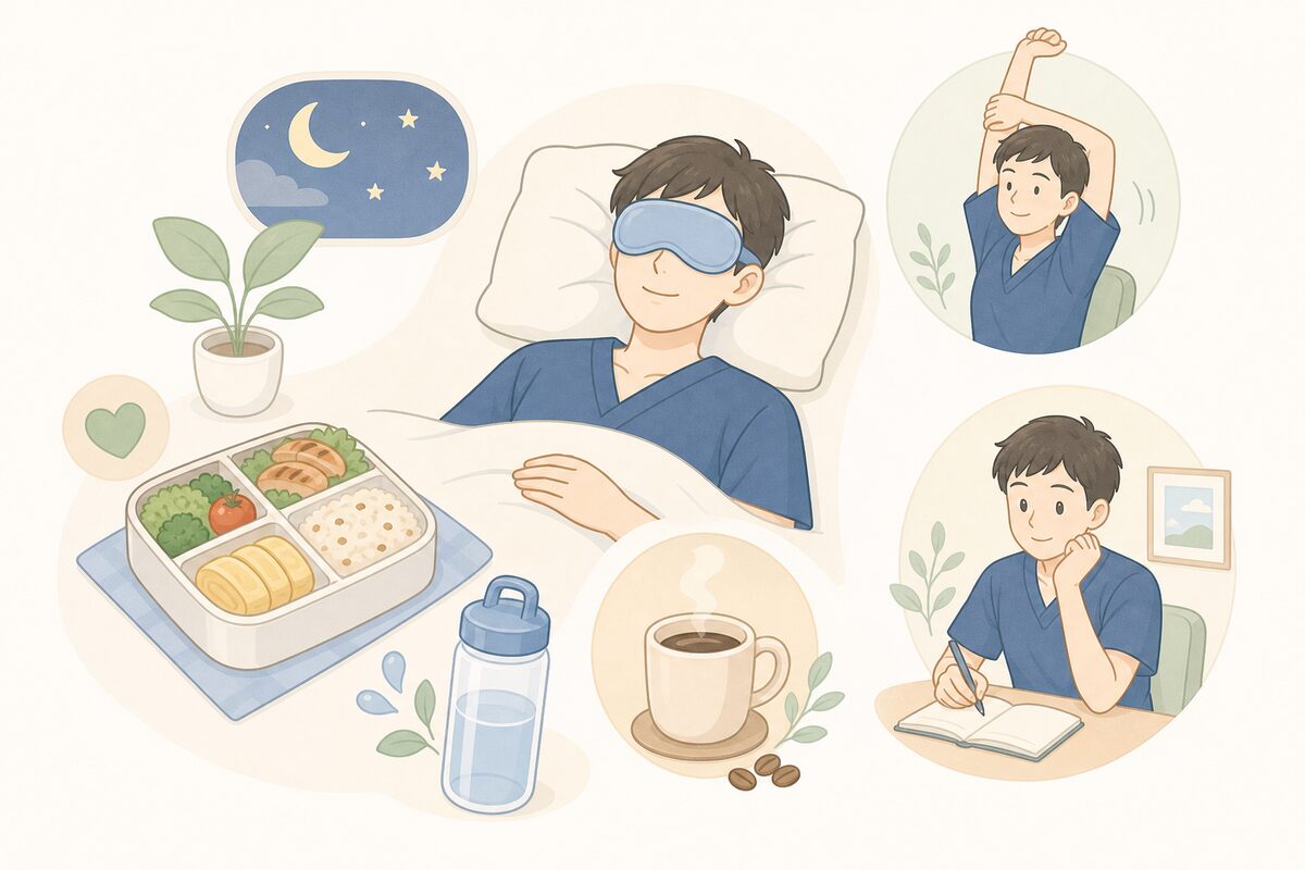 当直の疲れを乗り越える対処法のイラスト