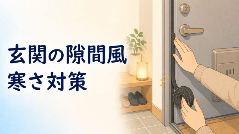 玄関の隙間風の寒さ対策のイラスト