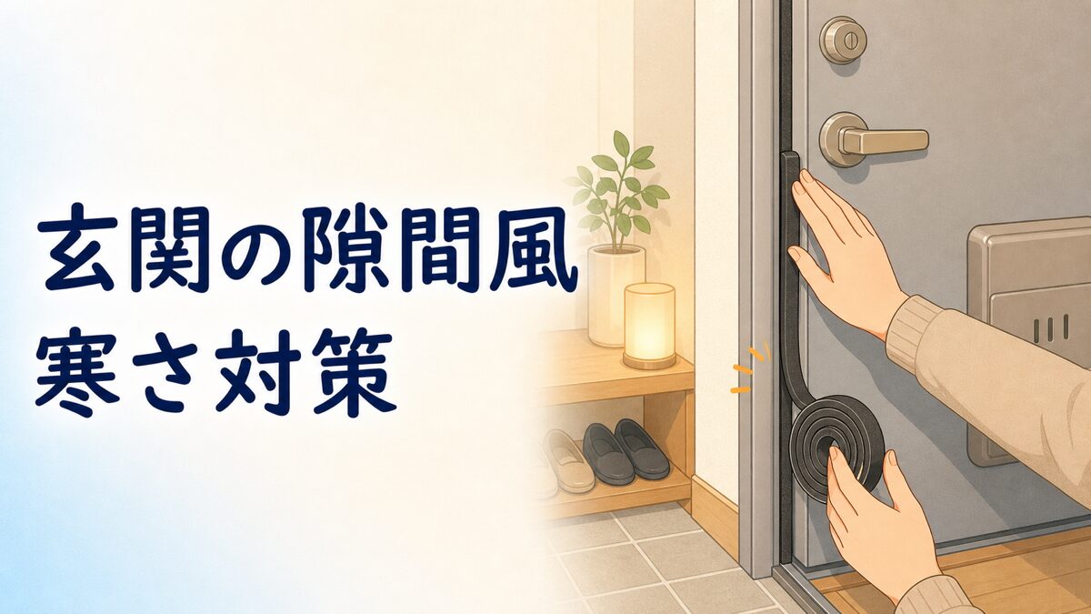 玄関の隙間風の寒さ対策のイラスト