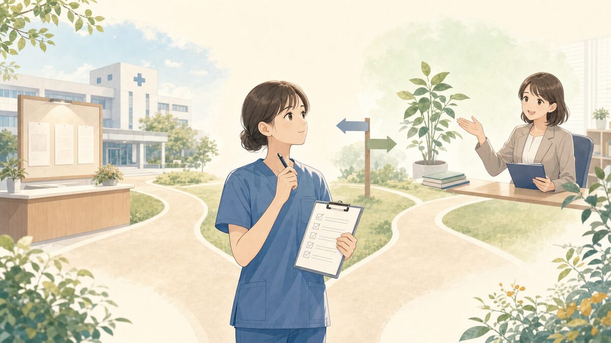 放射線技師が直接応募とエージェント経由を比較するイメージ
