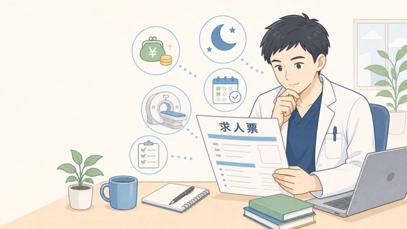 放射線技師の求人票の見方を解説するアイキャッチ