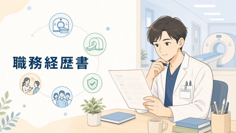 放射線技師の職務経歴書の書き方を解説するアイキャッチ