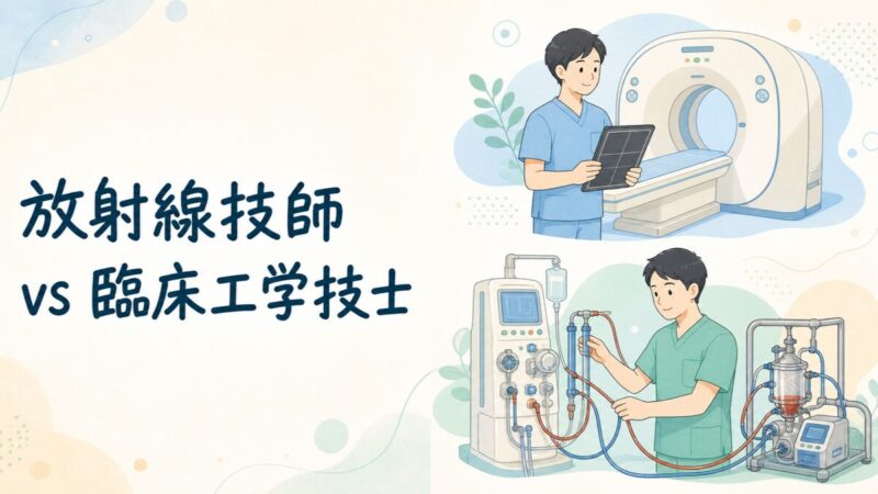 放射線技師vs臨床工学技士の比較イラスト