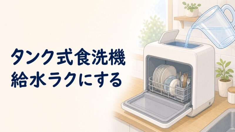 タンク式食洗機の給水方法のイラスト