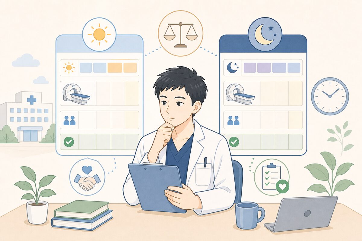 当直とオンコールの運用を確認するイメージ