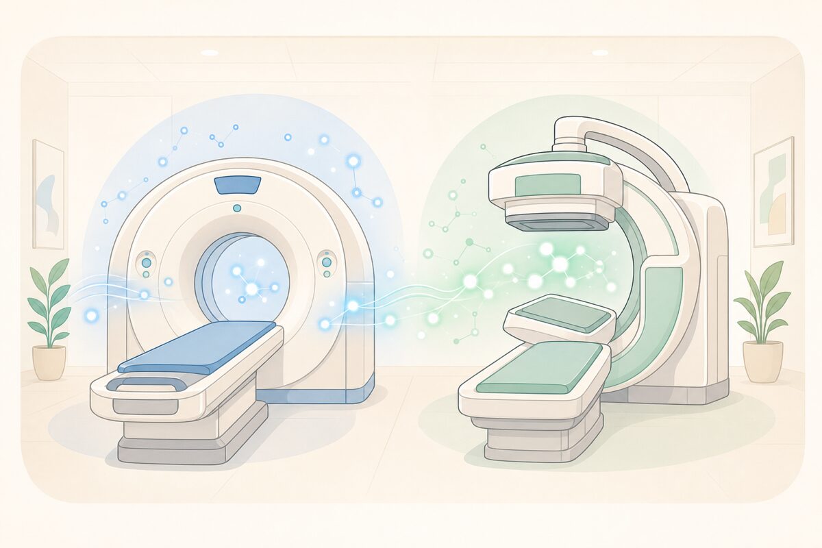 PET-CTとRI(SPECT)の違いイメージ