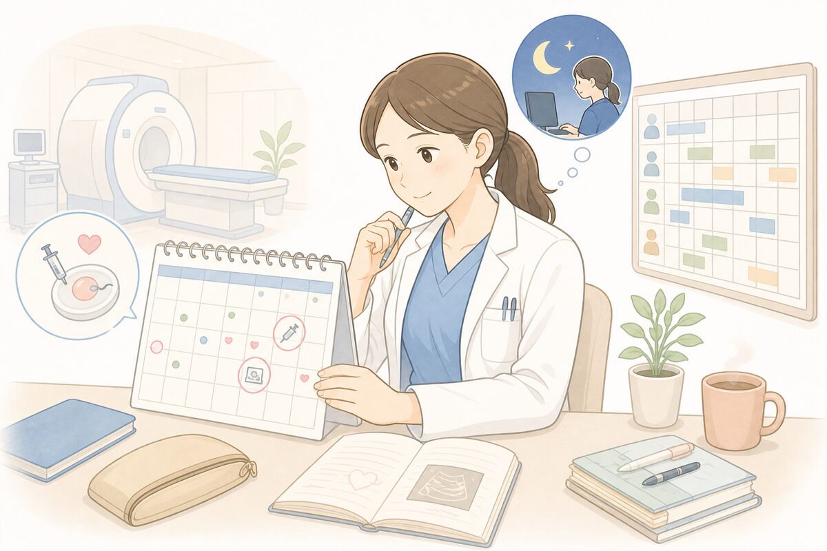 不妊治療とシフト勤務を調整するイメージ