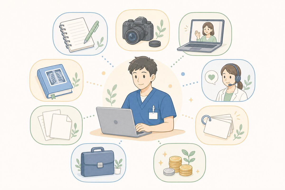 放射線技師におすすめの副業9選のイラスト
