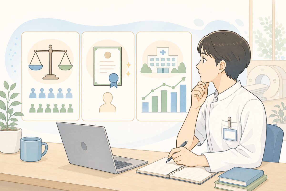 放射線技師の求人倍率や国試合格者数をデータで確認するイメージ